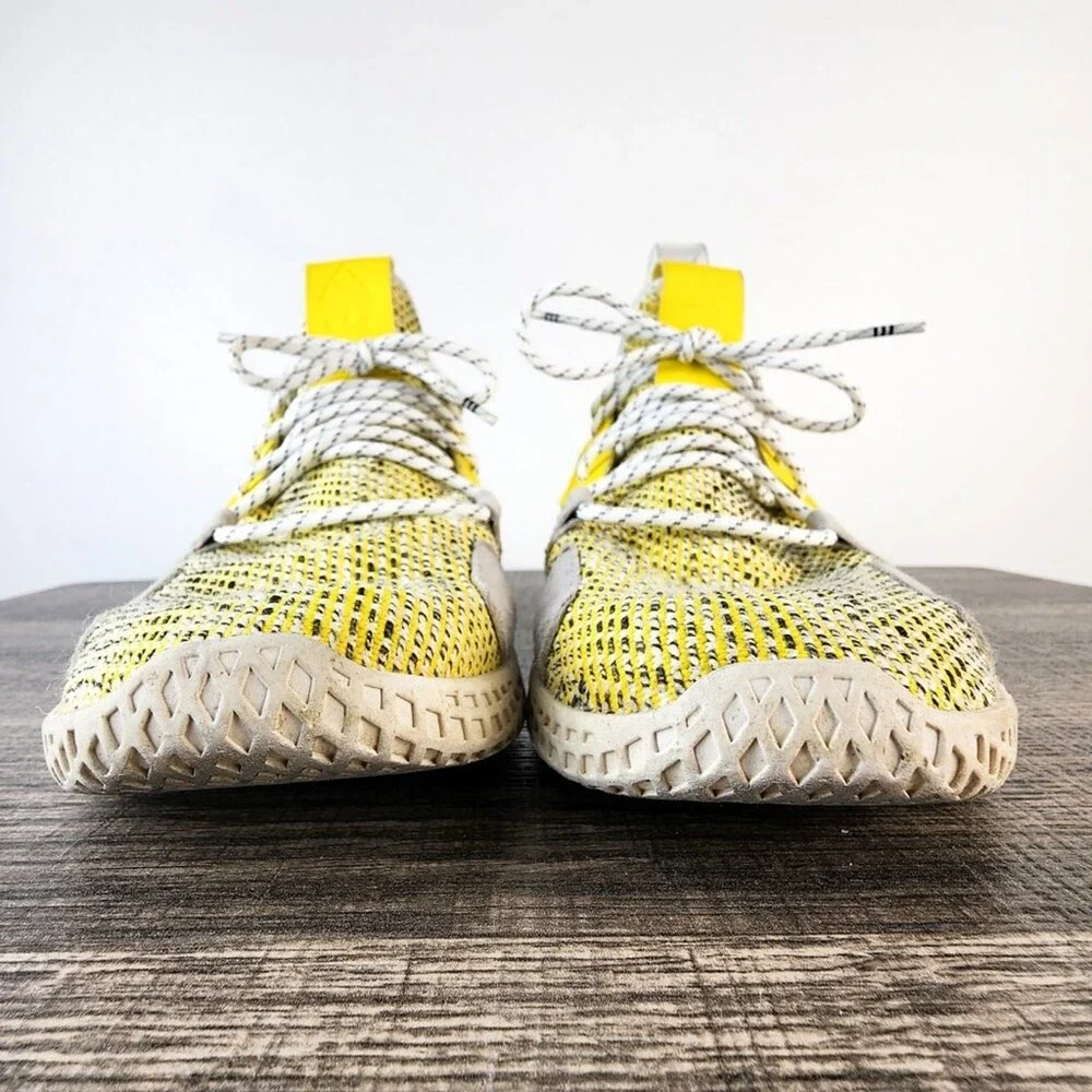 Adidas Pharrell‎ Williams Yellow Knit Tennis Hu V2 Sneakers Men's Size 8